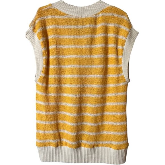 Zara Striped Sleeveless V Front Women's Sweater Sz S NWT - Picture 7 of 7